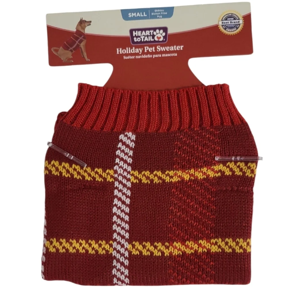 NWT Dog Plaid Knit Sweater for small dog